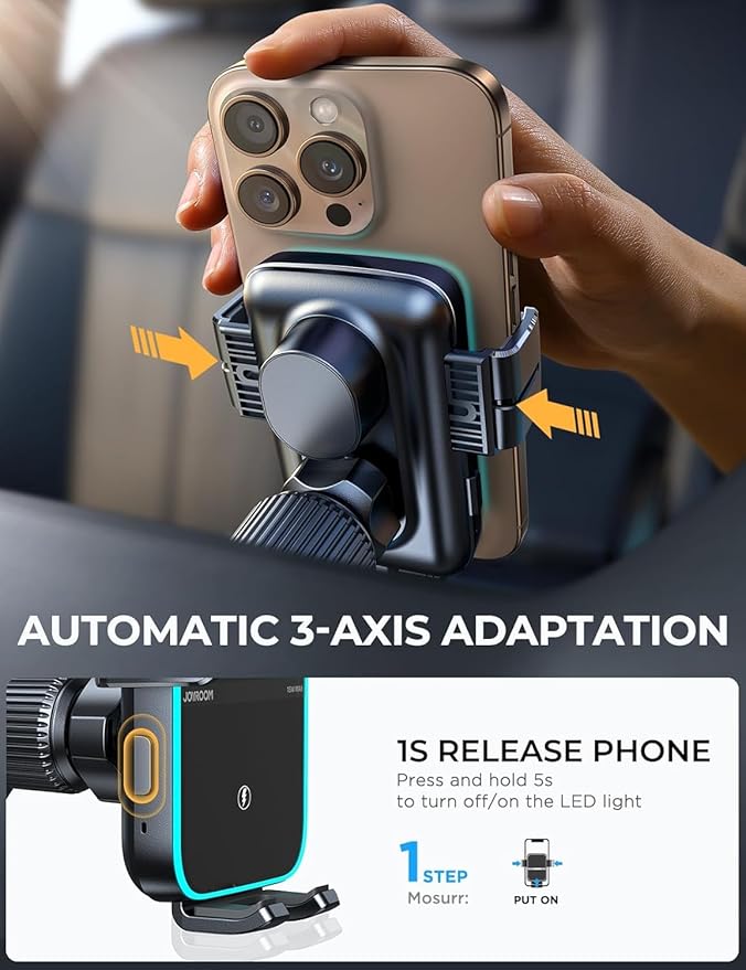 JOYROOM Wireless Car Charger Mount【Dual Coil】 Car Phone Holder Charger - Image 3