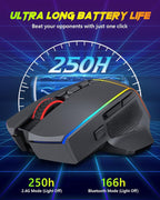 Redragon Wireless Gaming Mouse, Tri-Mode 2.4G/USB-C/Bluetooth Ergonomic Mouse - Image 6