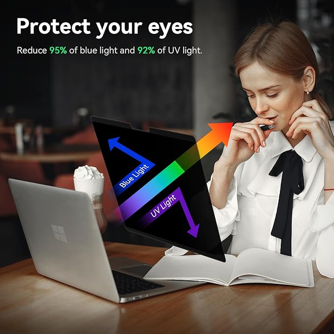 Magnetic Laptop Screen Privacy Shield 16:9 Aspect Ratio Anti-Glare Blue Light - Image 3