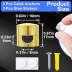 3 Sets Charger Holders for Cords, Adjustable Cable Anchor Holders, Adhesive - Image 2