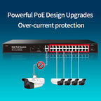 STEAMEMO 28 Port PoE Switch, 24 PoE+ Port@ 360W, 2 Gigabit Uplink, 2*1G SFP - Image 6