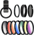 10 in 1 Cell Phone Camera Lens Kit, 52MM Clip-On CPL Phone Camera Lens Filter by DRAMLOR