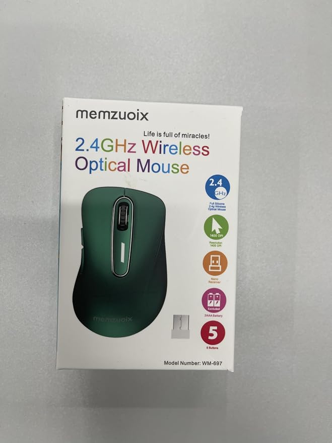 memzuoix 2.4G Wireless Mouse, 1400 DPI Computer Mice USB Receiver, Portable - Image 10