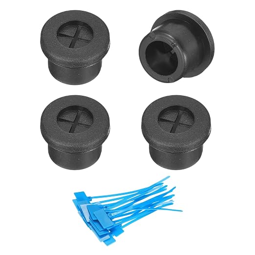uxcell 4Pcs Cable Cord Grommet, 1/2" Rubber Desk Grommets Wire Pass Through by uxcell