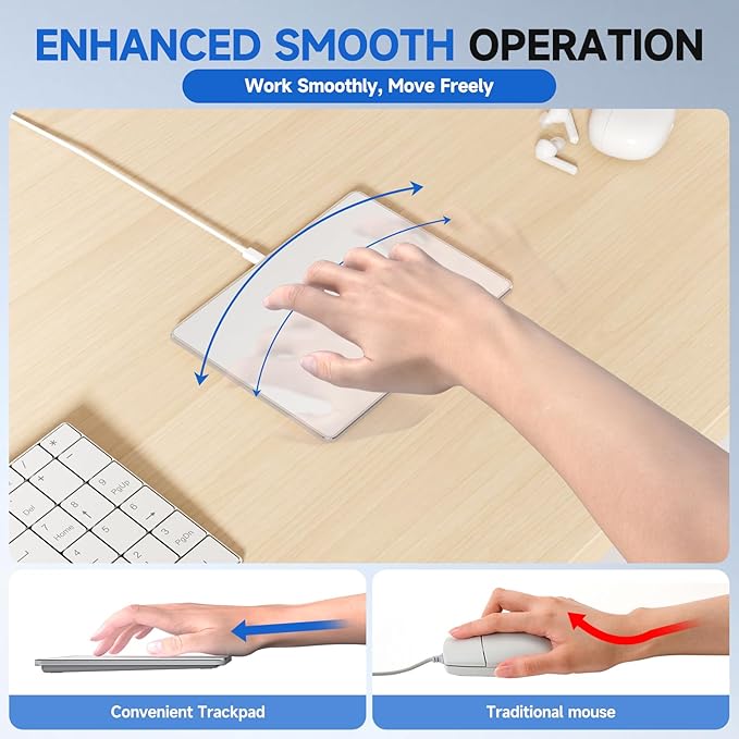 Wired Trackpad for Windows 10/11, High-Precision Multi-Touch Portable Trackpad - Image 7