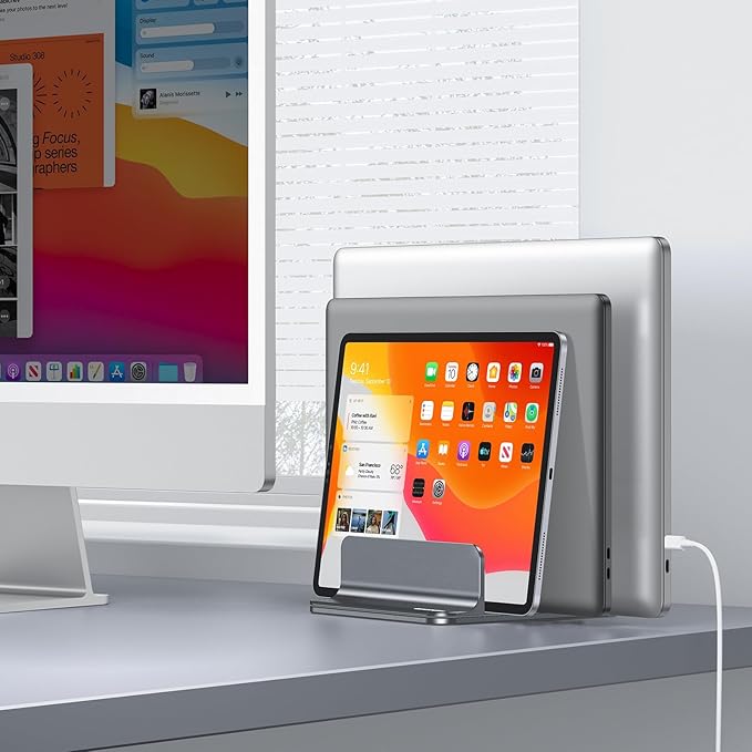 OMOTON Vertical Laptop Stand, Desktop Aluminum Mac Book Stand - Image 8