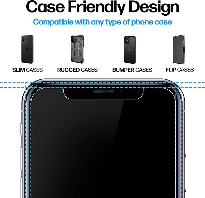 Power Theory Designed for iPhone X, iPhone Xs Screen Protector Tempered Glass - Image 4