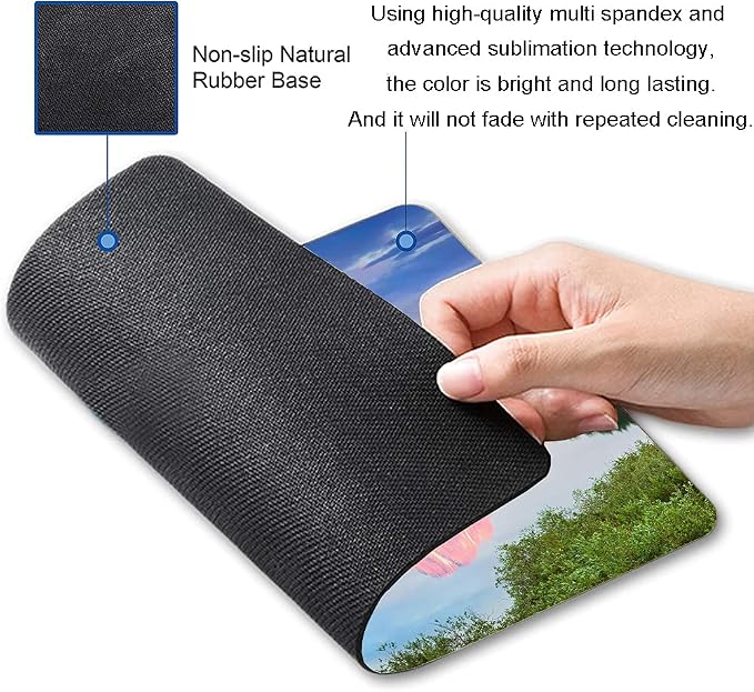 Snowy Mountains Lake Tree Mountains Mouse Pad, Landscape Mouse Pad Custom Design - Image 2
