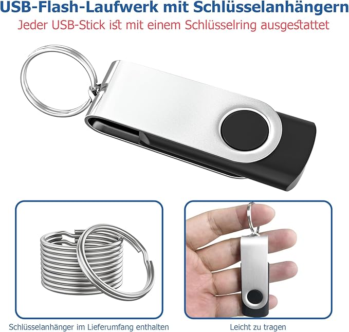 Flash Drives 64GB 10 Pack, Wooolken USB 2.0 Thumb Drives - Image 4
