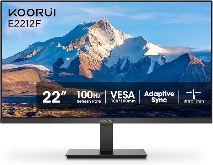 KOORUI 22 Inch Computer Monitor Full HD 1080P 100Hz PC Gaming Screen VA Panel by KOORUI