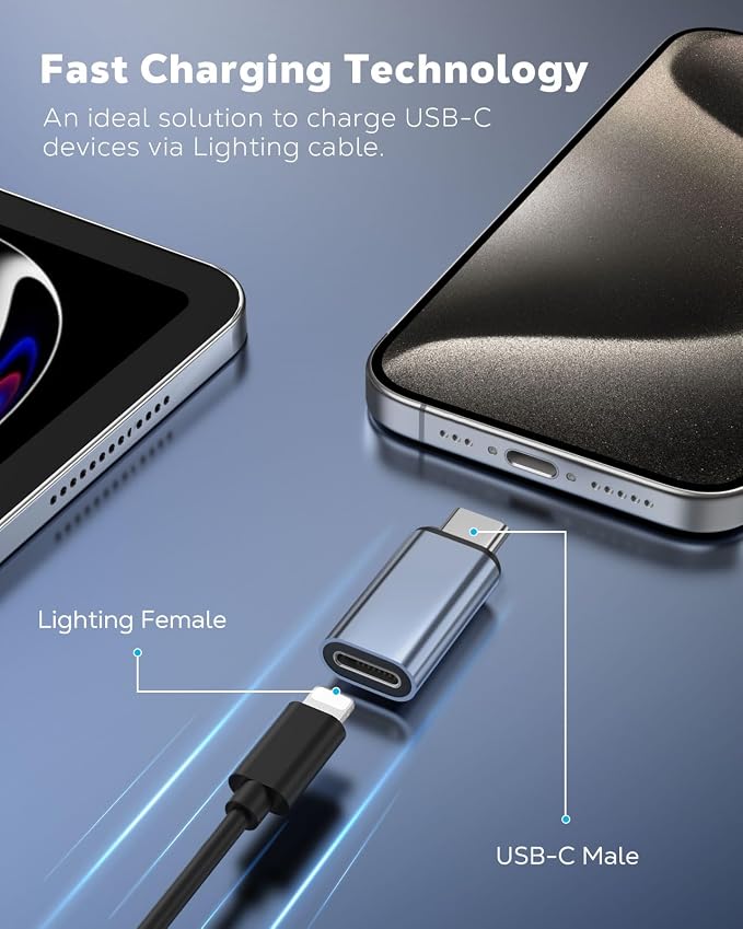 MoKo 4 Pack Lightning Female to USB C Male Adapter, USB-C Lightning Adapter - Image 3