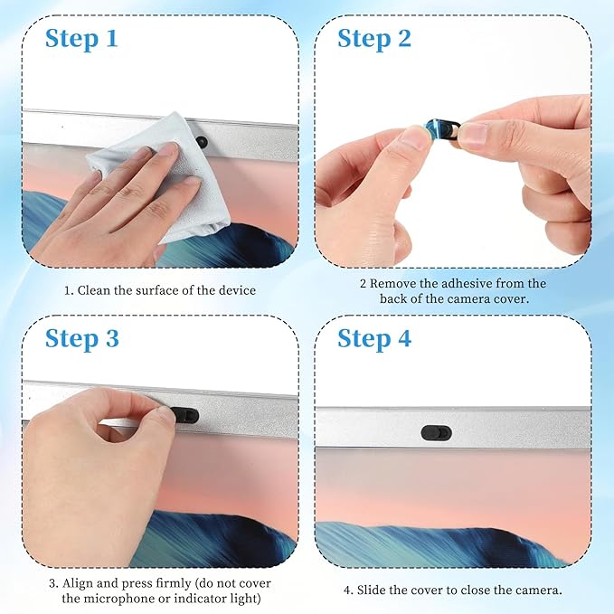 50 Pcs Webcam Cover Slide, 0.023 Inch Ultra-Thin Universal Laptop Camera Cover - Image 4