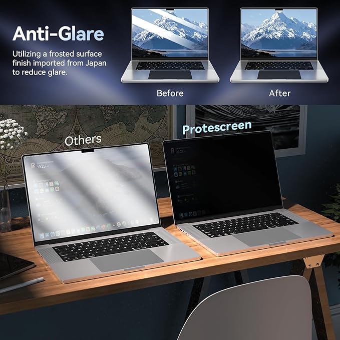 Privacy Screen Protector for MacBook Pro 16 Inch, Easy On/Off Removable Anti - Image 4
