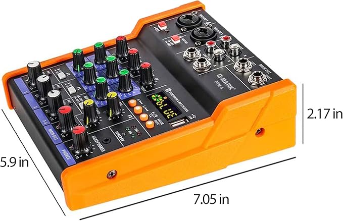 G-MARK Analog Mixer Audio 4 Channel DJ Audio Mixer Bluetooth Studio Karaoke - Image 3