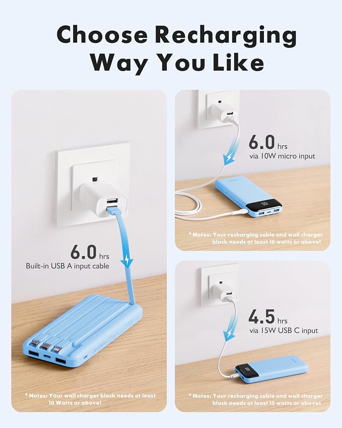 Charmast Portable Charger with Built in Cables, Power Bank with Cords Wires - Image 4