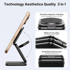 3 in 1 Charging Station for Apple Multiple Devices, Zinc Alloy Foldable Travel - Image 4