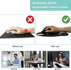 Mouse Pad with Wrist Support, Ergonomic Mouse Pad with Memory Foam Wrist Rest - Image 2