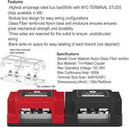600A 48V Bus Bar Box 4 Stud M10 High Current Tin Plated Copper Distribution - Image 8