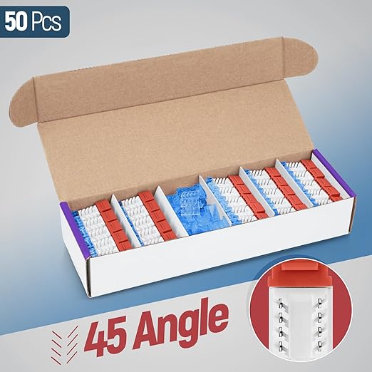 Everest 45° Angled RJ45 Cat5e Keystone Jacks 50-Pack in Orange - Image 2