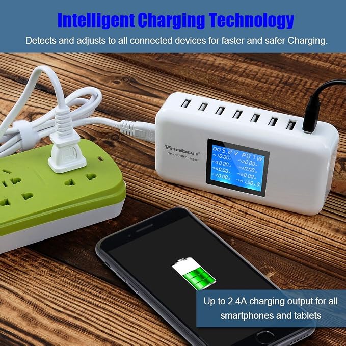 60W 8-Port USB Wall Charger, Tablet and Multiple Devices - Image 5