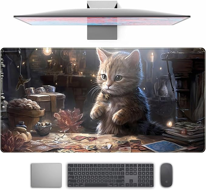 Lotus Cat XL Extended Large Gaming Mouse Pad by TENG+DA+QING