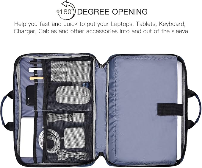 15.6 Inch Laptop Sleeve Bag, Waterproof Men Women TSA Case - Image 2