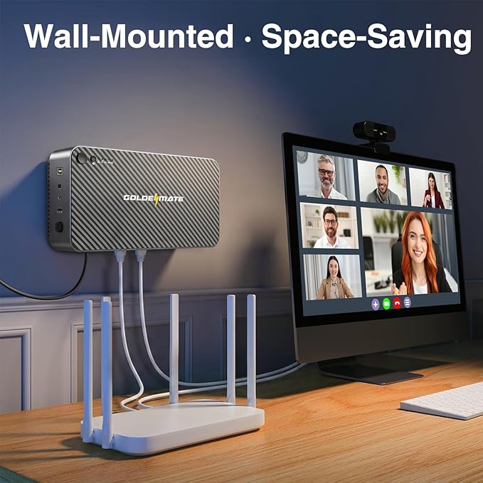 GOLDENMATE 600VA/360W Lithium UPS Battery Backup and Surge Protector, LiFePO4 - Image 4