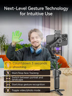 Gimbal Stabilizer for iPhone, Phone Gimbal w/RGB Magnetic Fill Light, Foldable - Image 6