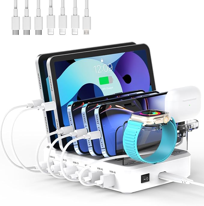120W USB C Charging Station: 4C2A Port Output Max 65W Fast Charger by TYCRALI