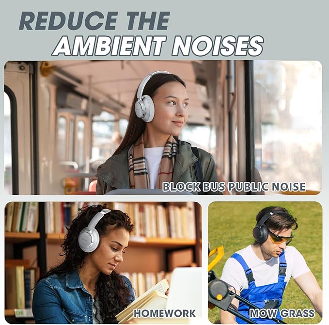 BERIBES Upgraded Hybrid Active Noise Cancelling Wireless Headphones - Image 7