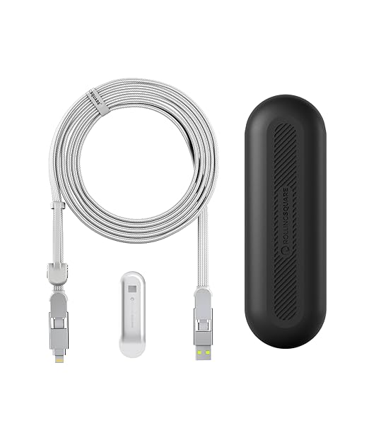 Rolling Square inCharge XL 6-in-1 Multi Charging Cable, Portable USB and USB-C by RollingSquare