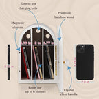 Phone Box for Family Time, Bamboo Cell Phone Jail, 3 Sections Hold 6 Phones - Image 2