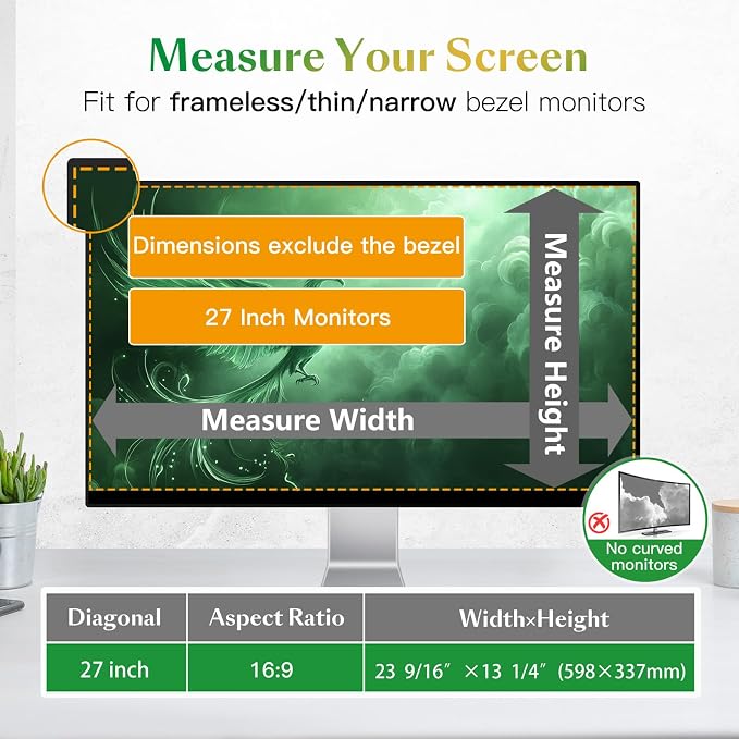 Magnetic Computer Privacy Screen Filter 27 inch - Image 7
