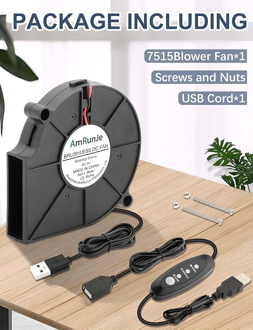 75mm x 15mm USB Cooling Blower Fan 5V DC Brushless Small Computer Case Fan - Image 7