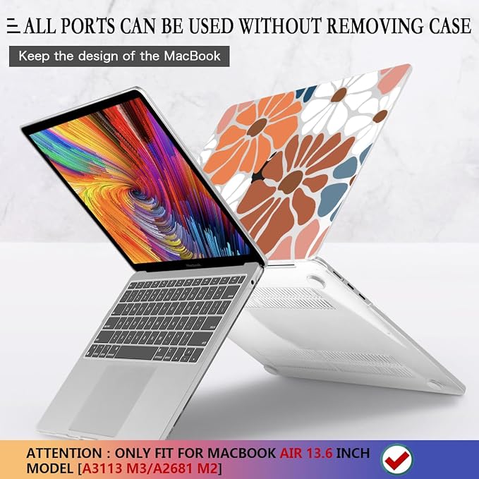 CISSOOK Compatible with MacBook Air 13.6 inch Case M4 M3 M2, Plastic Hard Shell - Image 4