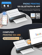 PRT Portable Printer Wireless for Travel, Inkless Bluetooth Compact Mobile - Image 2
