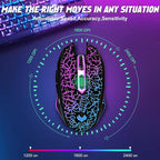 Wireless Gaming Mouse, Rechargeable Wireless Computer Mouse, 7-Color LED Light - Image 3