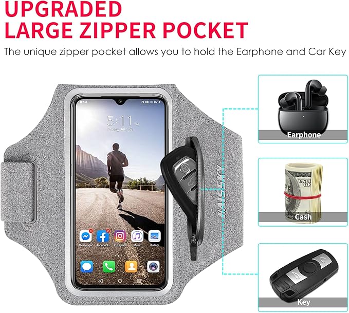 Running Armband with Earphone Bag Cell Phone Armband - Image 2