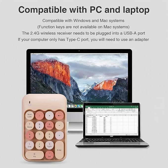 Lomiluskr Cute Wireless Number Keypad - Image 9
