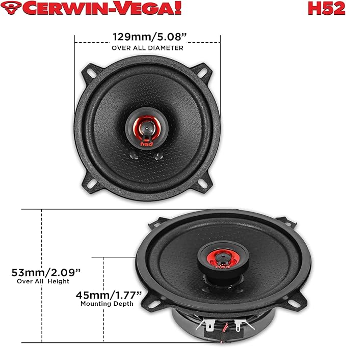 CERWIN-VEGA! HED 2025 Edition Coaxial Speaker – 5.25” 2-Way Coaxial Full Range - Image 4