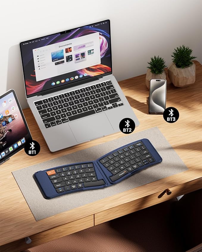 ProtoArc Ergonomic Foldable Keyboard, XK03 Split Folding Travel Bluetooth - Image 4