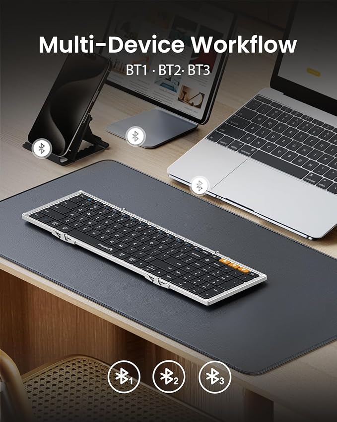 ProtoArc Foldable Bluetooth Keyboard, XK01 Full-Size Portable Keyboard - Image 3