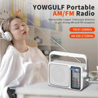 YOWGULF AM FM Radio with Best Reception, Battery Operated or AC Power, Large - Image 2