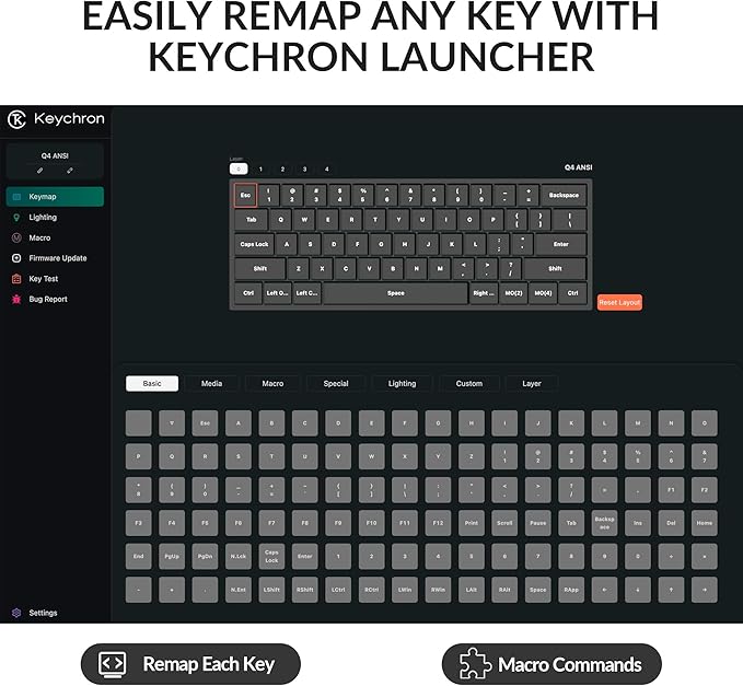 Keychron Q4 Wired Custom Mechanical Keyboard, 60% Layout QMK/VIA Programmable - Image 3