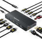 USB C Hub USB C Docking Station Dual Monitor14-IN-1 Triple Display Multiport by ANYOYO