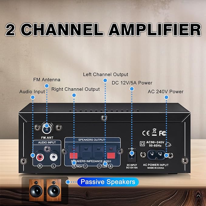 AK45 Stereo Receivers Amplifier Home Audio - Image 5