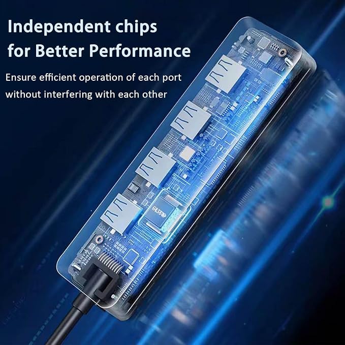 USB 3.0 Hub, 4-Port USB Hub USB Splitter USB Expander Ultra Slim Portable USB - Image 4