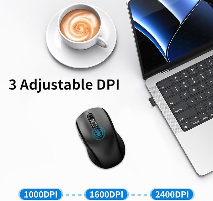 Wireless Mouse Ergonomic, Side Buttons Mouse, 2400 DPI, Silent and Anti Slip - Image 5