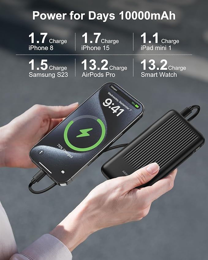 2-Pack 10000mAh Power Bank Fast Charging, 22.5W Compact USB C Portable Charger - Image 4