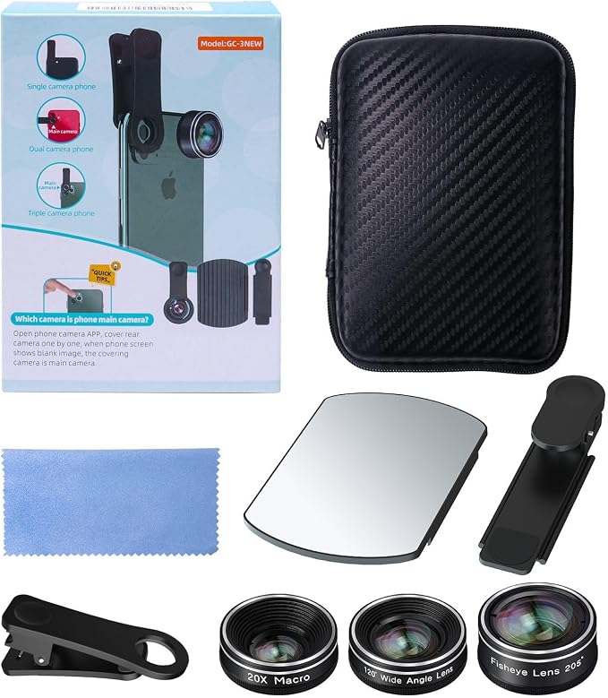 Phone Camera Lens, 198 Fisheye Lens + 120 Super Wide-Angle Lens + 20x Macro - Image 8